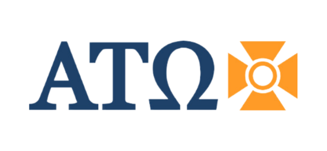 AT! logo with orange symbol