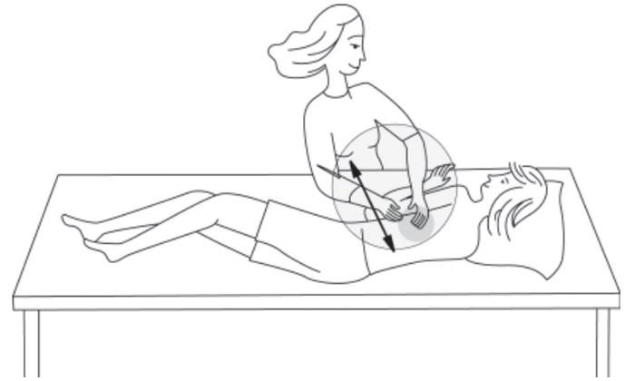 This illustration shows how to do chest percussion on a child's left lower side back chest - lower lobes.