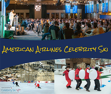 American Airlines Celebrity Ski 2023 graphic
