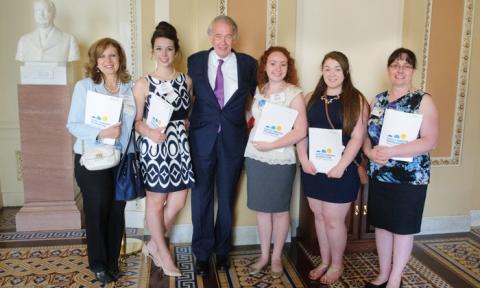 Teen advocates pose with Sen. Markey during Teen Advocacy Day.