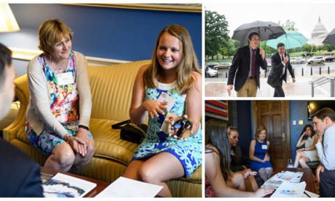 Collage shows teens participate in Teen Advocacy Day.